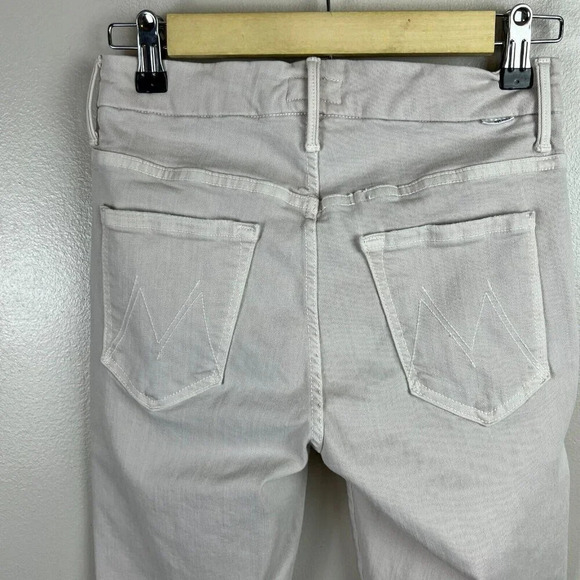 Mother Looker Dagger Lace Trim Ankle Skinny Jeans Size 26 Blush Pink High Waist - Picture 10 of 13